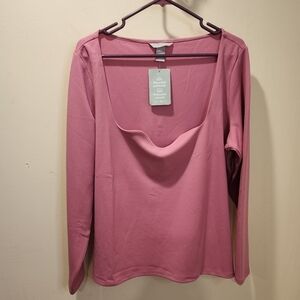 H&M pink plus size long Sleeves top size XXL NWT